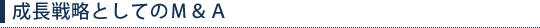 成長戦略としてのＭ＆Ａ